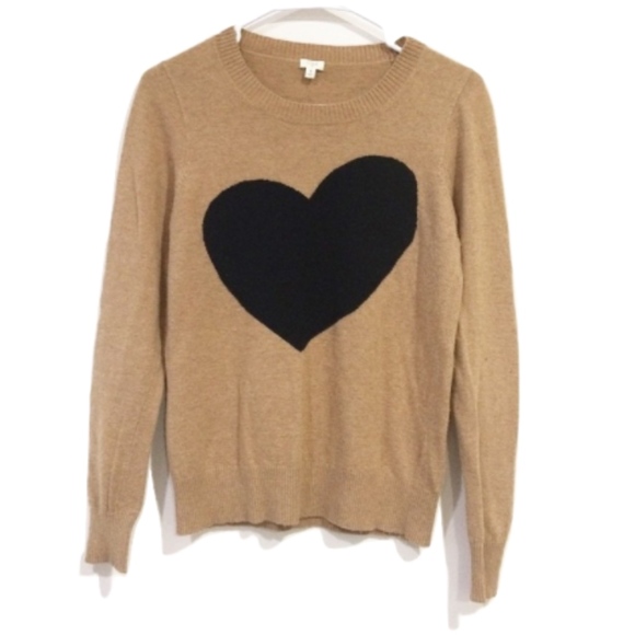J. Crew Sweaters - J.Crew Brown Heart Crewneck Sweater